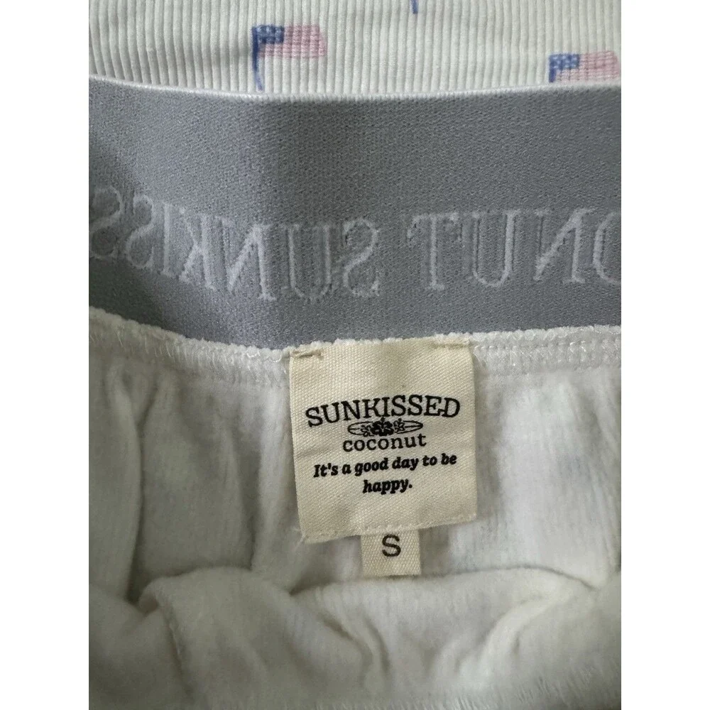 Sunkissed Coconut American Flag waffle-knit lounge set Size S/M